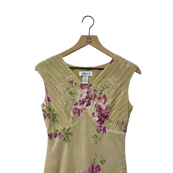 Vintage Romantic Fully Lined JG Hook Sleeveless Floral Midi Dress 90s Y2K Sz 6P - Picture 3 of 12